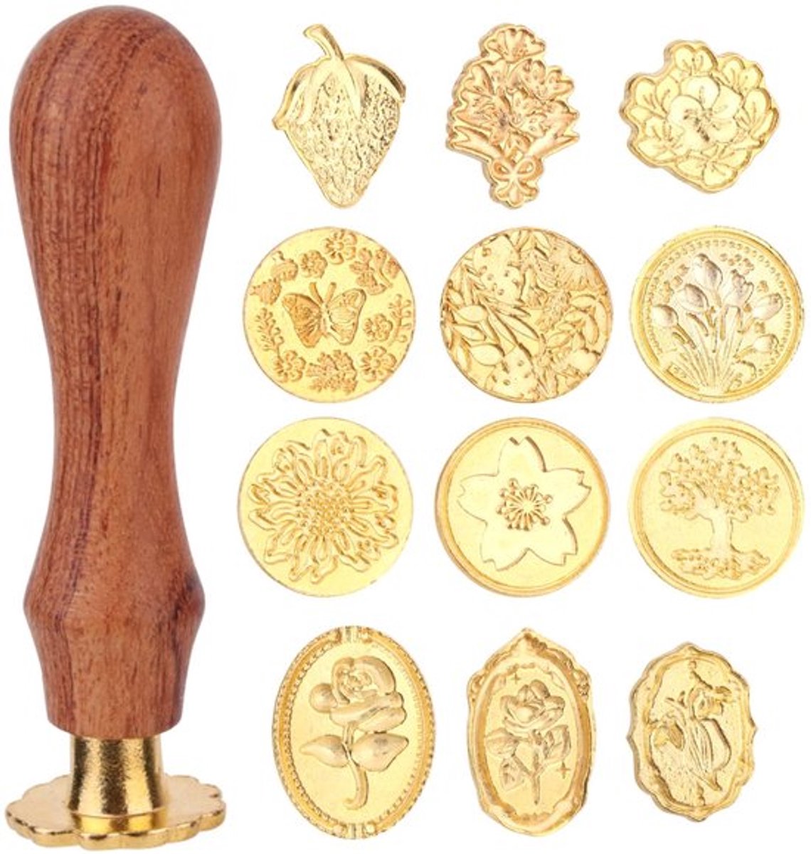 Vintage wax stempels in kit met 12 stukken