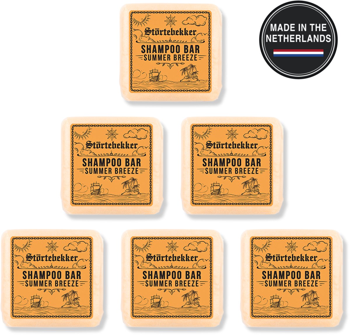Störtebekker® Premium Shampoo Bar Summer Breeze - (Geur van bergamot / citrus) - Vaste shampoo voor mannen en vrouwen - 3-in-1 douchezeep voor mannen voor haar, hoofdhuid en baard - Hydraterende shampoo - veganistisch, handgemaakt - 100 g Shampoo Bar