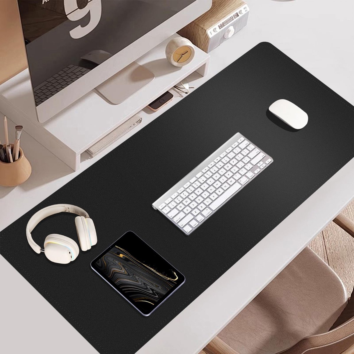 SnelShoppen - Leren Bureaumat Antislip 80x40CM - Waterdichte Muismat en Bureaubeschermer voor Computer en Laptop - Ideaal voor Bureau, Schrijven en De