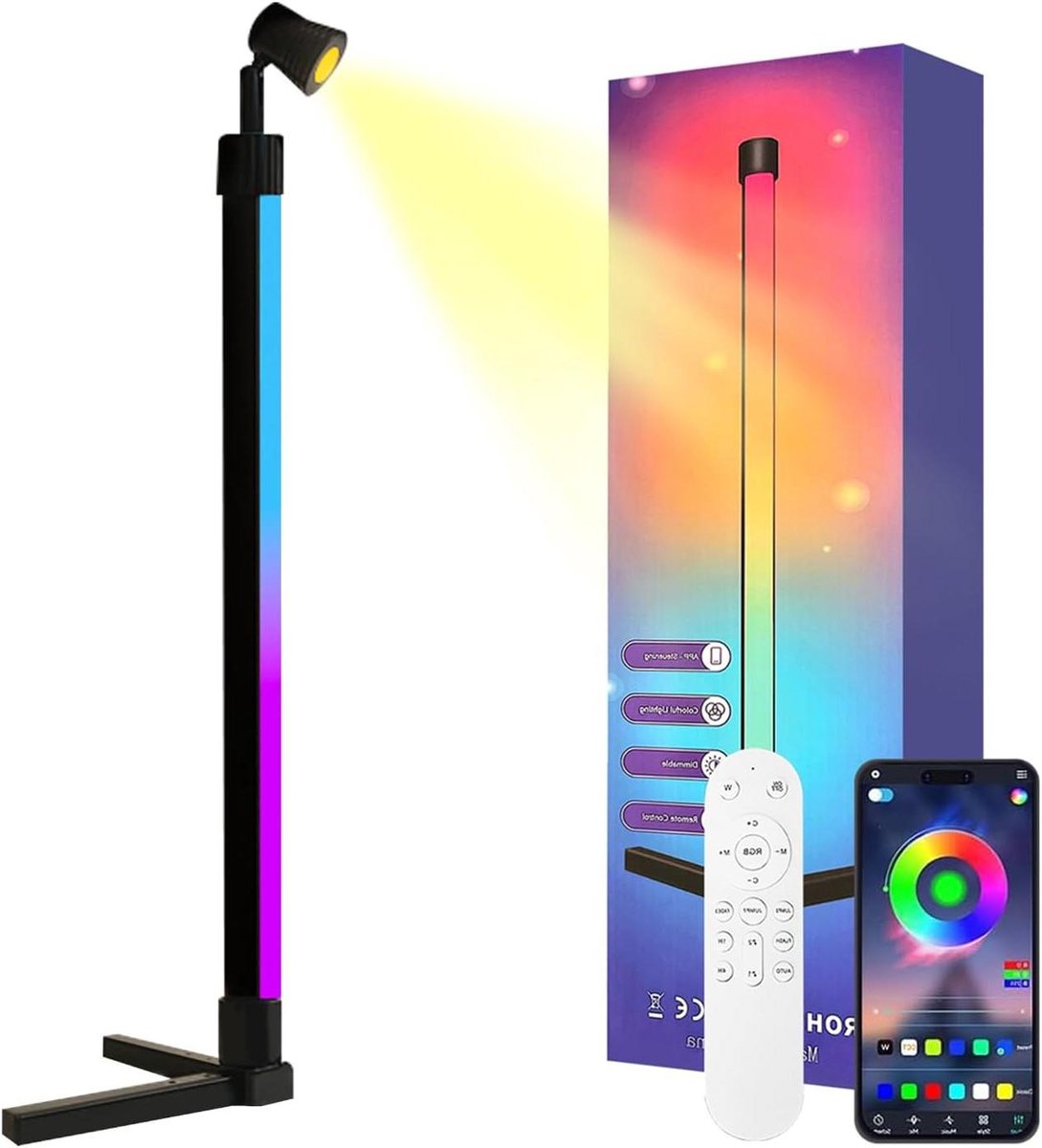 Smart LED Lamp - Sfeerlicht - Gaming Decoratie - Muziek Sync - 6 Watt - Zwart