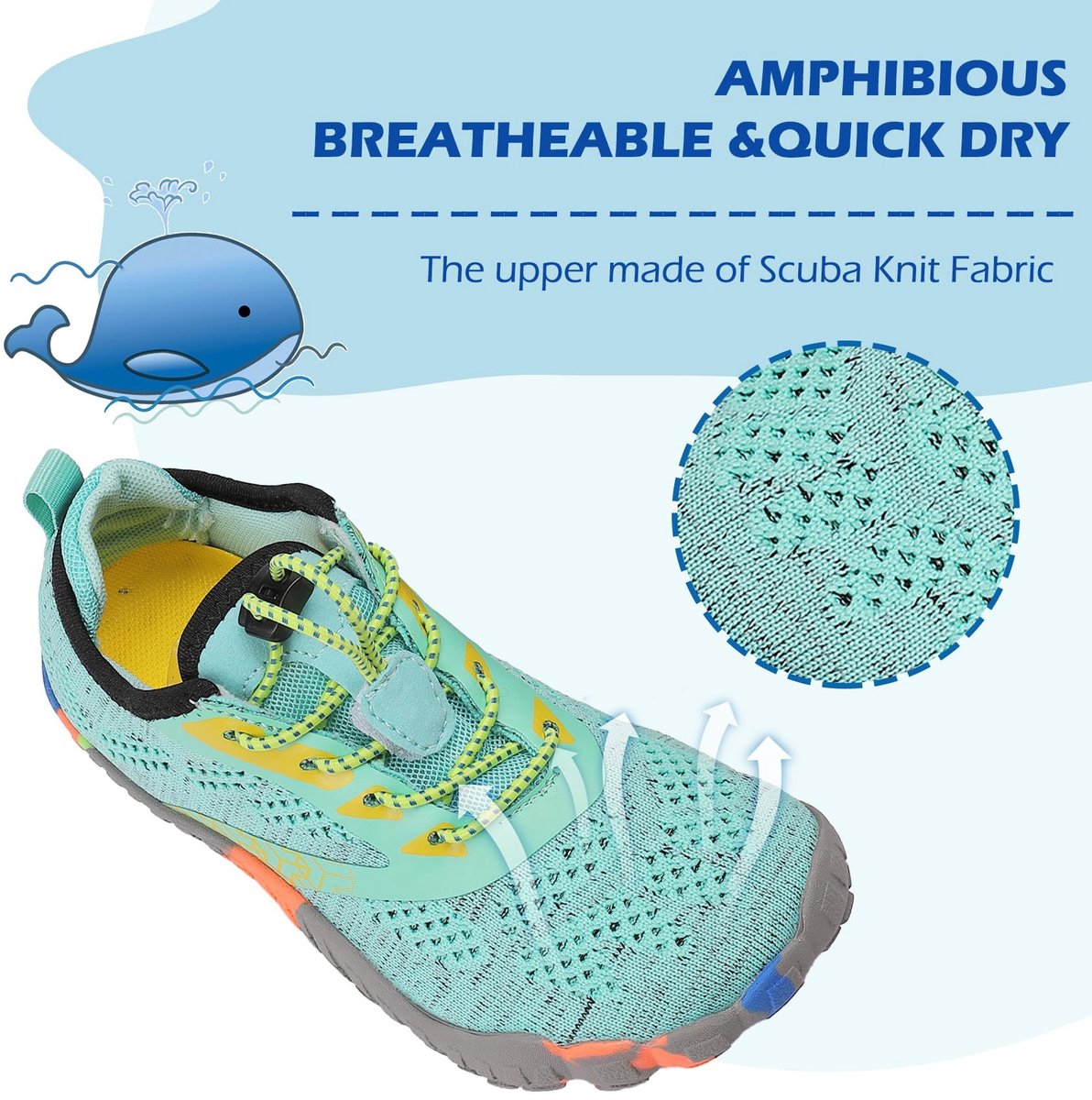SnelShoppen - DimaiGlobal Blotevoetenschoenen Kinderen, Antislip Trailschoenen, Sneldrogende Waterschoenen, Turquoise 24 EU voor Camping, Zwemmen, Wan