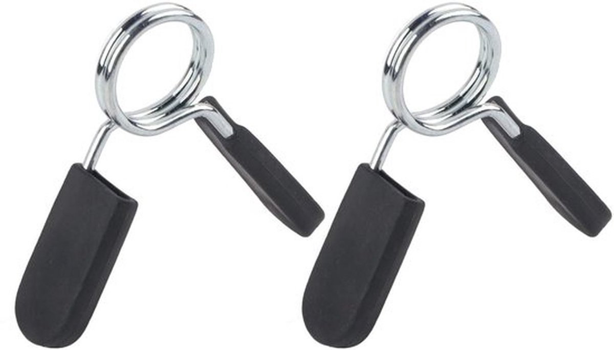 Veersloten Hoogwaardige Klemmen - 2 Stuks - 25 mm Diameter - Massief Staal/Rubber - Bevestigingsmiddelen voor Halterstangen - Comfortabele Handgreep - Halterclips