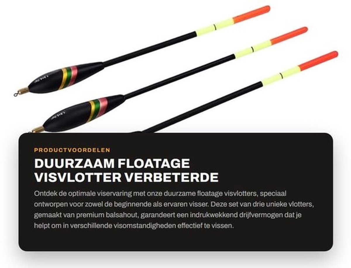 Visdobbers Set van 3 - Premium Balsahout - Verschillende Floatage - Levendige Kleurcoating - Verbeterde Visefficiëntie - Indrukwekkend Drijfvermogen - Vissersbenodigdheden