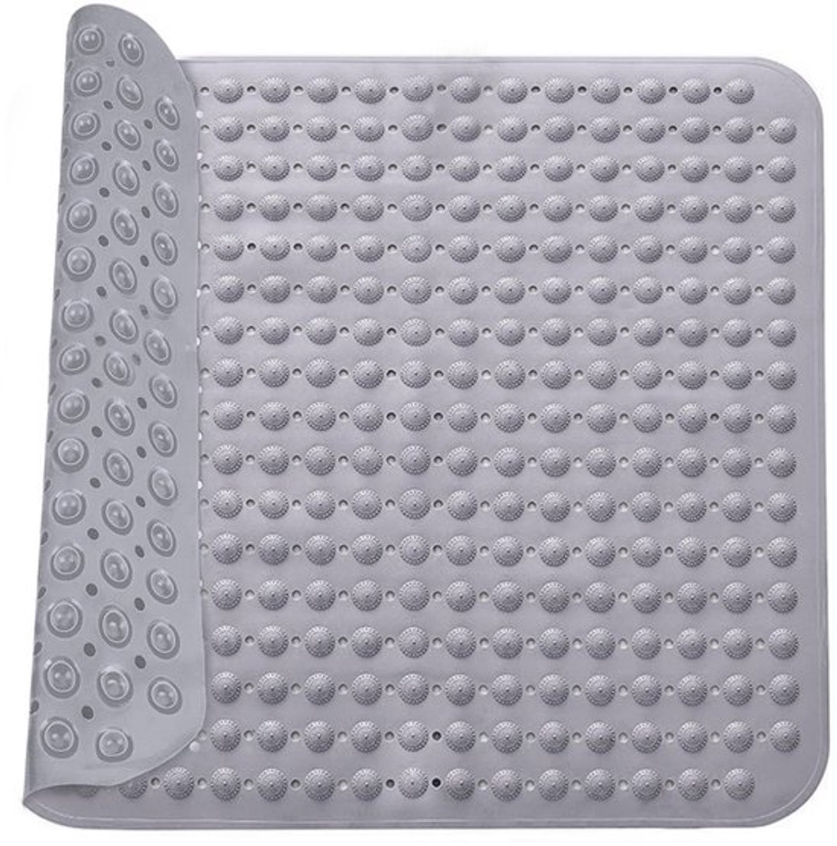 Douchemat antislip 48 x 48 cm - Antislipmat met zuignappen - Zachte PVC douchemat - Voor volwassenen/huisdieren - Machinewasbaar - Verhoogde massageblazen - Badmat