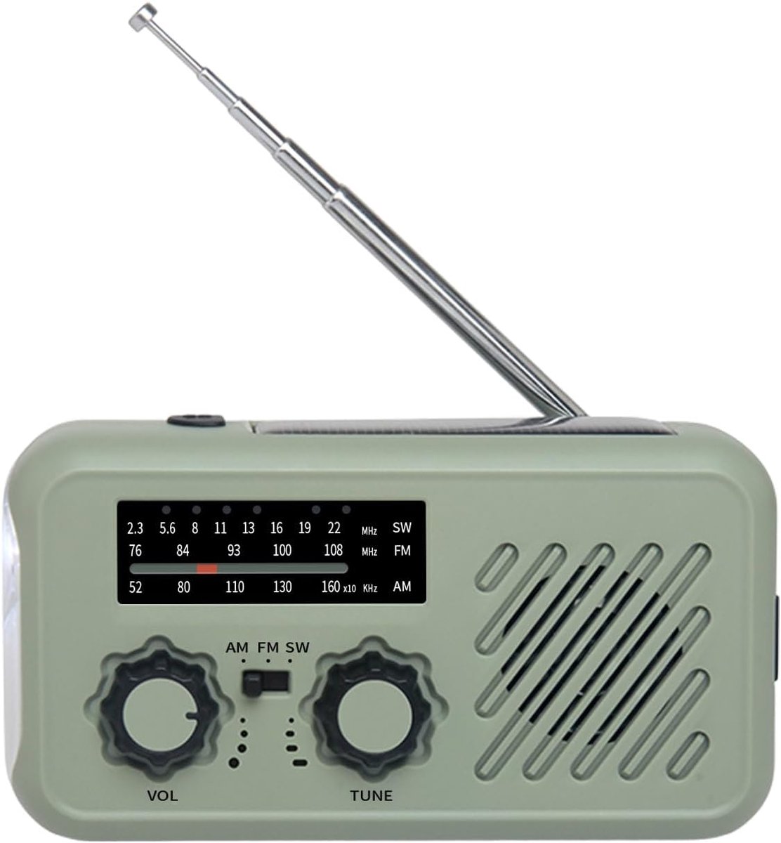 SnelShoppen - Emergency Solar Radio met Handcrank, LED Zaklamp, SOS Alarm, AM/FM Weerradio, Oplaadbare USB Powerbank voor Smartphone, Ideaal voor Camp