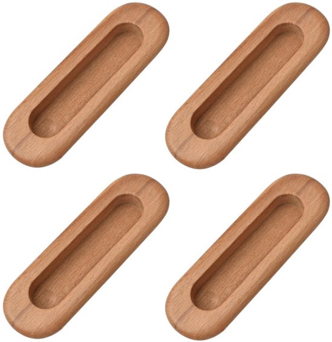 Handgreep Stevig en Duurzaam - Ingebouwde/Verborgen Handgreep - Ovaal Hout - Schuifdeur/Deurkast - Elegant Ontwerp - Veilig voor Kinderen - Deurgreep