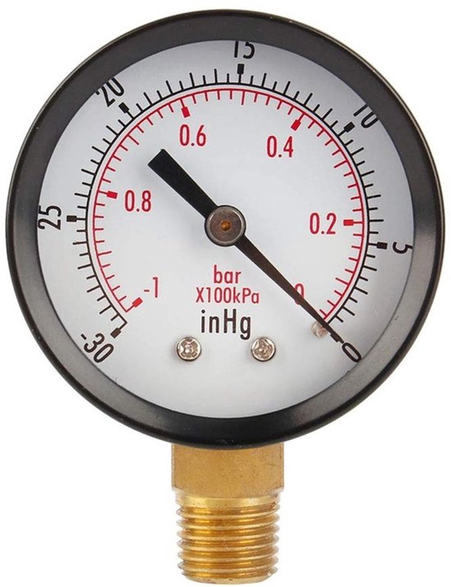 Vacuümmanometer 2 Inch - Wika-manometer - Drukmeter - Water/Olie/Gas - Elektronische manometer - Schokbestendig en gemakkelijk af te lezen