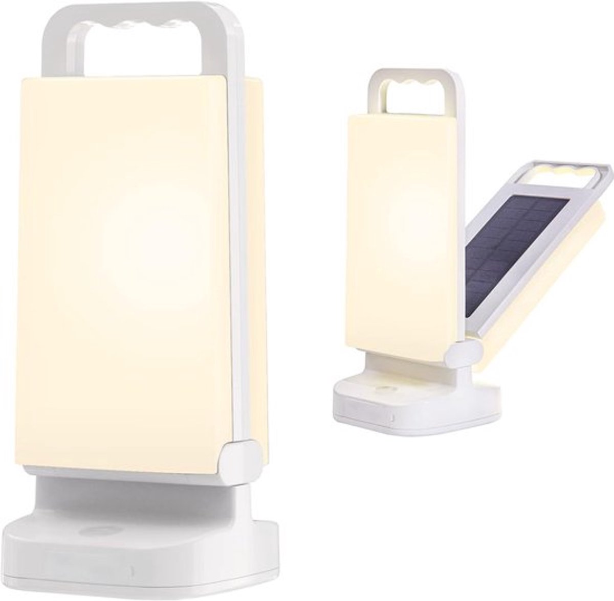 Oplaadbare, op zonne-energie werkende kampeerlamp, draagbare kampeerlamp met instelbare helderheid, 4400 mAh powerbank, IPX4 waterdichte LED-kampeerlamp, geschikt voor kamperen, vissen en wandelen.