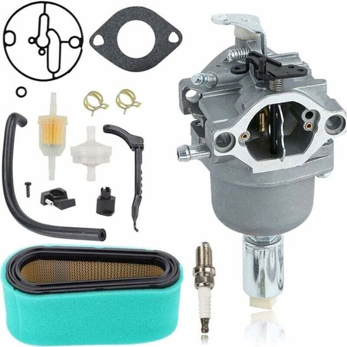 Carburateur 799727 is een vervangingsonderdeel Geschikt voor Briggs & Stratton motoren 698620, 690194, 791886 en 695412, 14 pk, 15 pk, 16 pk, 17 pk, 17,5 pk en 18 pk, H506 grasmaaier onderdelenset.