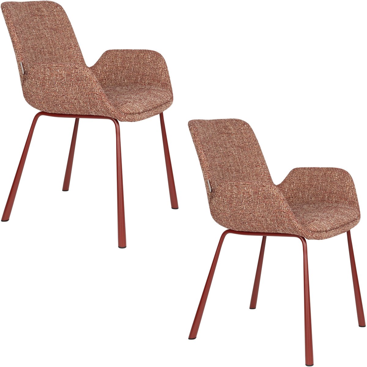 Zuiver Brit Eetkamerstoelen Armleuning Rood - Set van 2