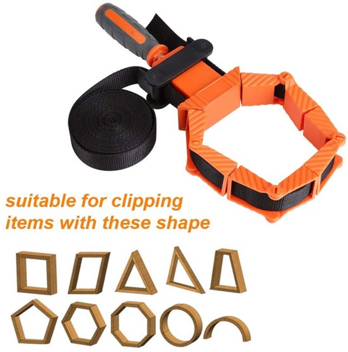 Bandklem 4 Meter - Multifunctionele Spanband - Antislip Handvat - Verstelbare Klemblok - Duurzaam Nylon - Compact en Draagbaar
