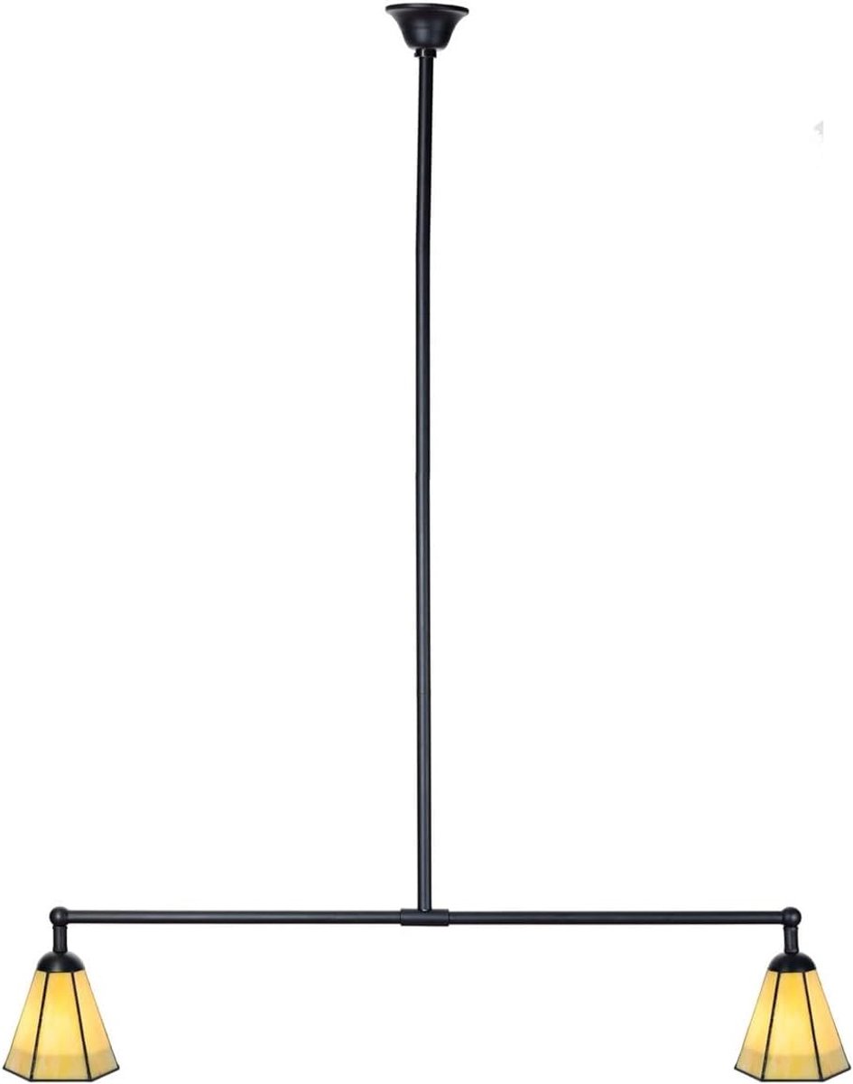 Tiffany T-lamp 2 lichten - gouden gele narcis - verstelbare hoogte - perfect voor boven tafel - SnelShoppen