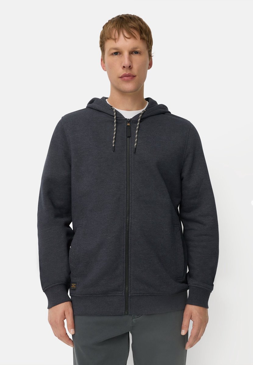 camel active Hoodie met verstelbare trekkoord - Maat menswear-XXL - Marineblauw