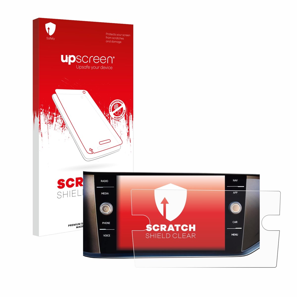 upscreen - Screenprotector voor Volkswagen T-Cross 2022 Discover Media 8" - Folie Beschermfolie transparant