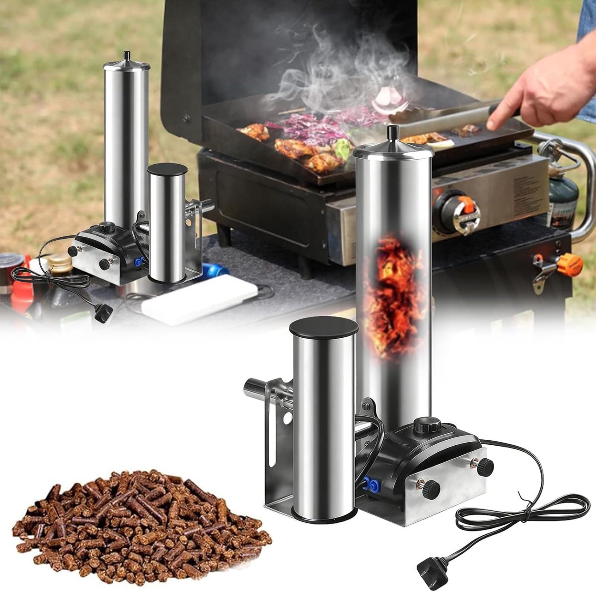 Koude Rookgenerator - Elektrische BBQ Rookgenerator met Luchtpomp - RVS - Voor Vlees, Vis, Kaas en BBQ