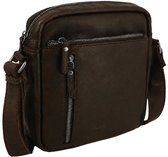Landley Leren Schoudertas Heren - Crossbody Tas van Echt Leer - Verstelbare Schouderriem - Donkerbruin