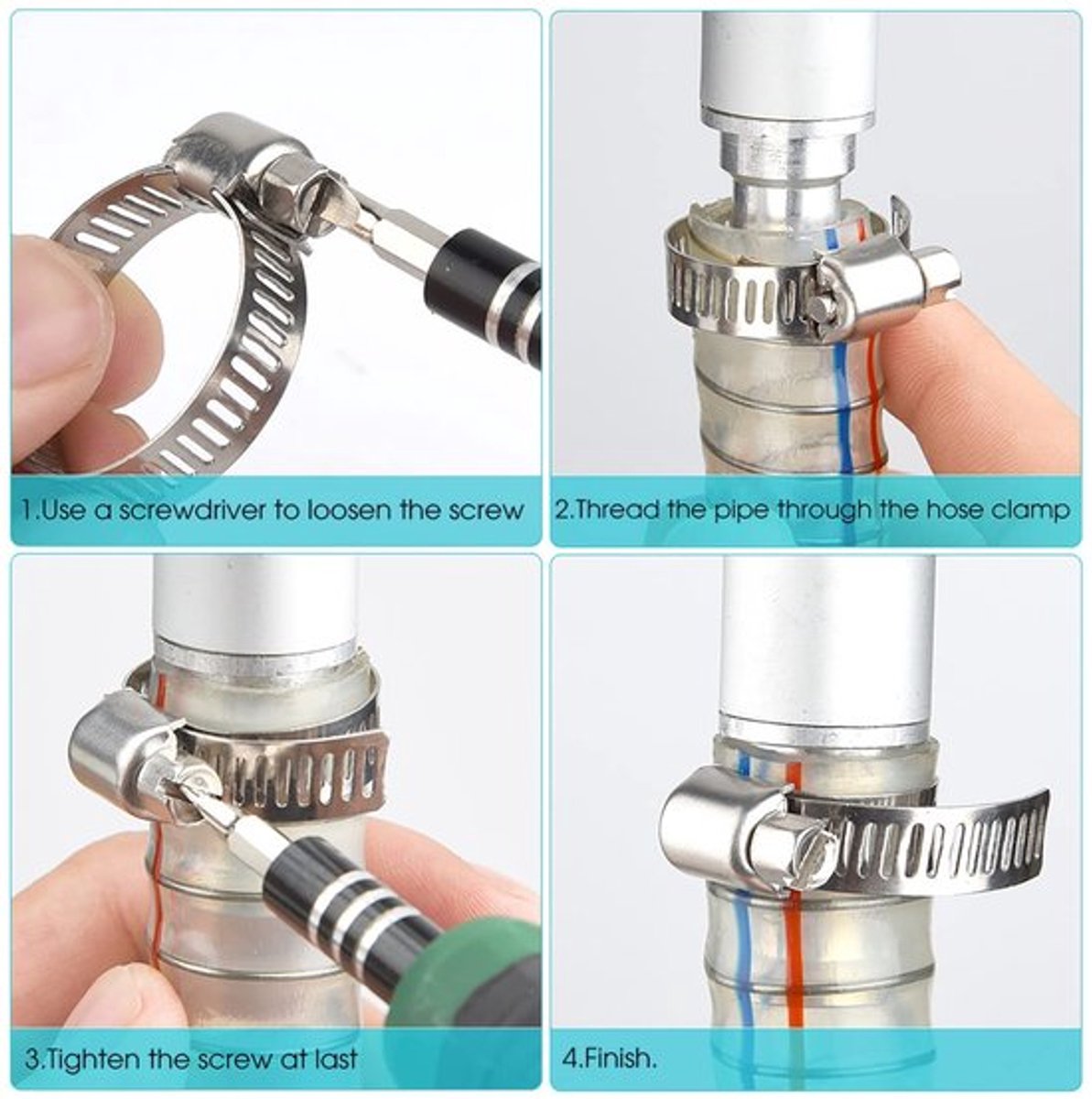 Slangklem 14 stuks - Roestvrijstalen Slangklemmen - Verstelbare Slangklem - Wormwielslangklem - Corrosiebestendig - Flexibel en Ductiel - Slangclip