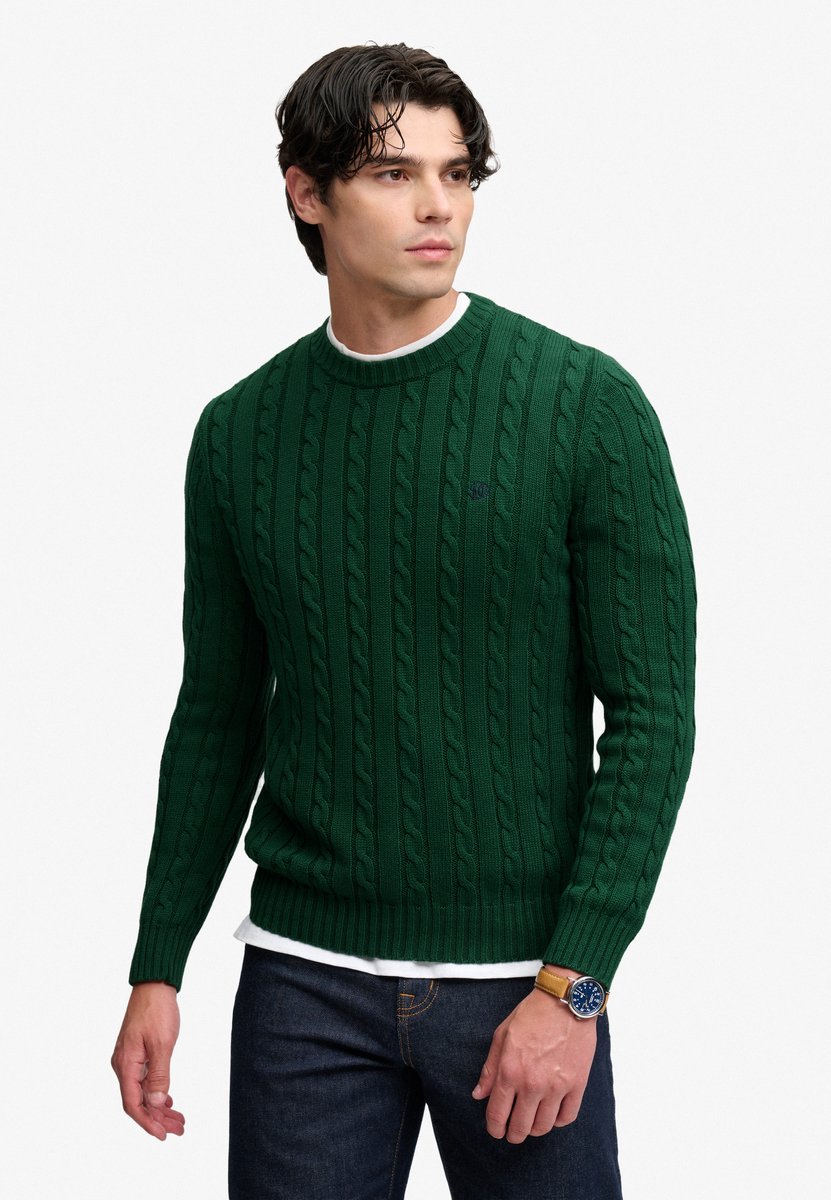 Superdry - Cable Knit Trui met normale pasvorm - Heren - Sweaters