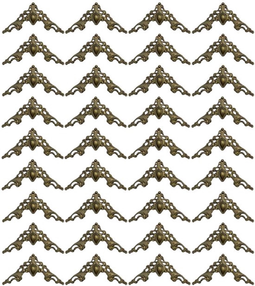 Hoekbescherming Antiek - 36 Stuks - Decoratieve Hoeken - Bescherming voor Boeken - IJzeren Hoeken - Brons - 41 x 41 mm - Hoekbeschermers
