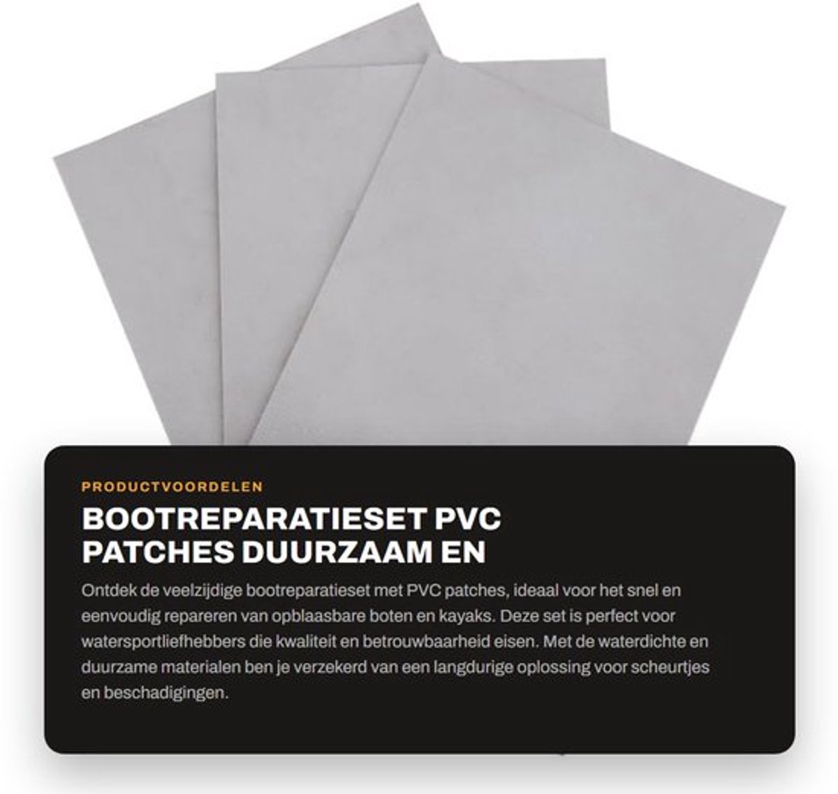 Bootreparatieset Waterdicht - 3 Stuks - PVC Patches - Multifunctioneel - Voor Opblaasboot/Kano - Duurzaam Materiaal - Reparatieset