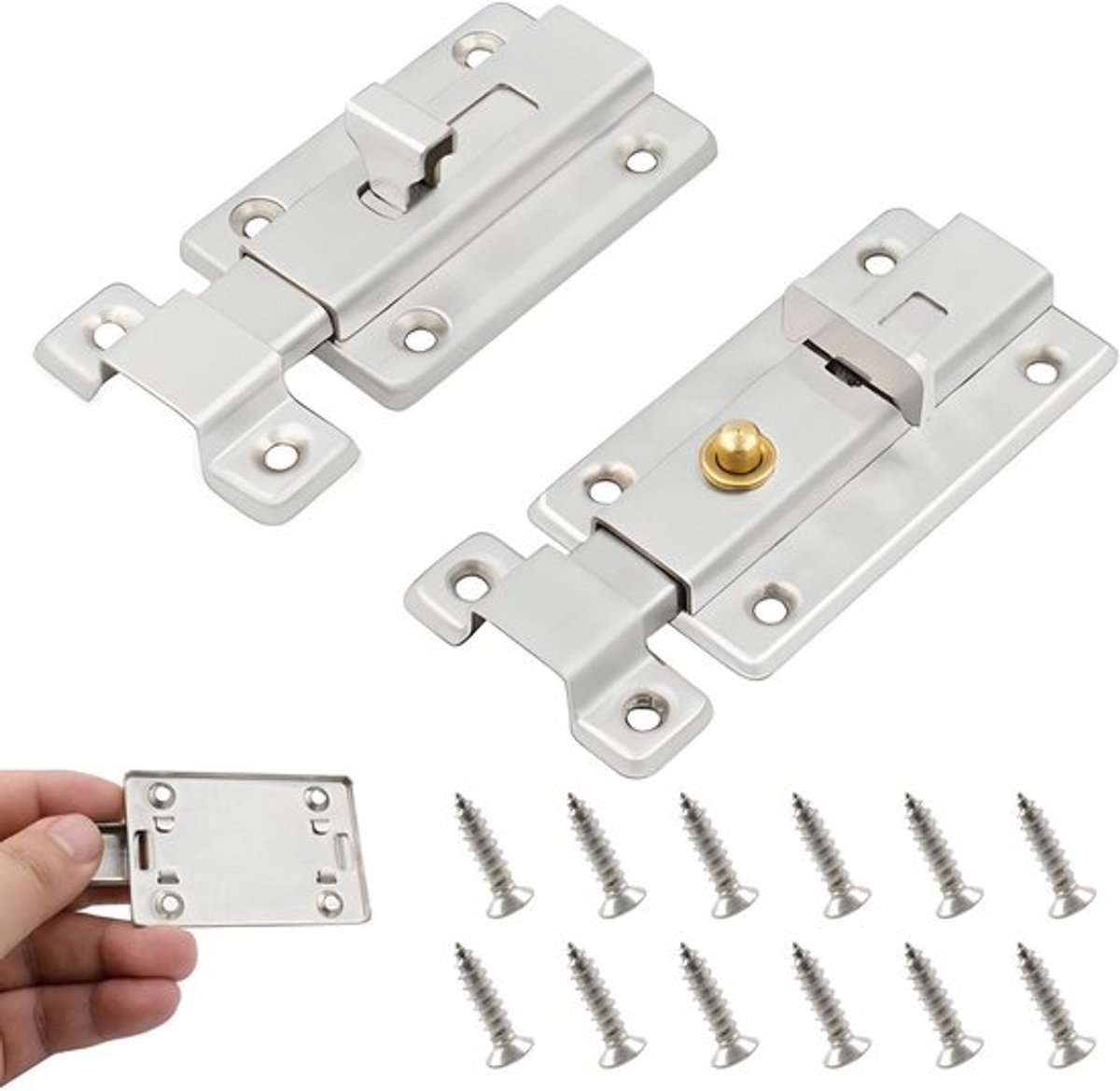 3 Inch Schuifslot Deurgrendel Set van 2 Roestvrij Staal