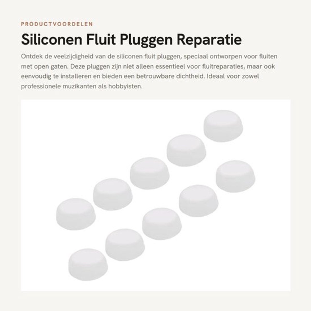 Fluitpluggen 10 Stuks - Siliconen Zachte Open Gat Pluggen - Universele Reparatie Onderdelen - Duurzaam - Herbruikbaar - Veilig in gebruik - Fluitaccessoires