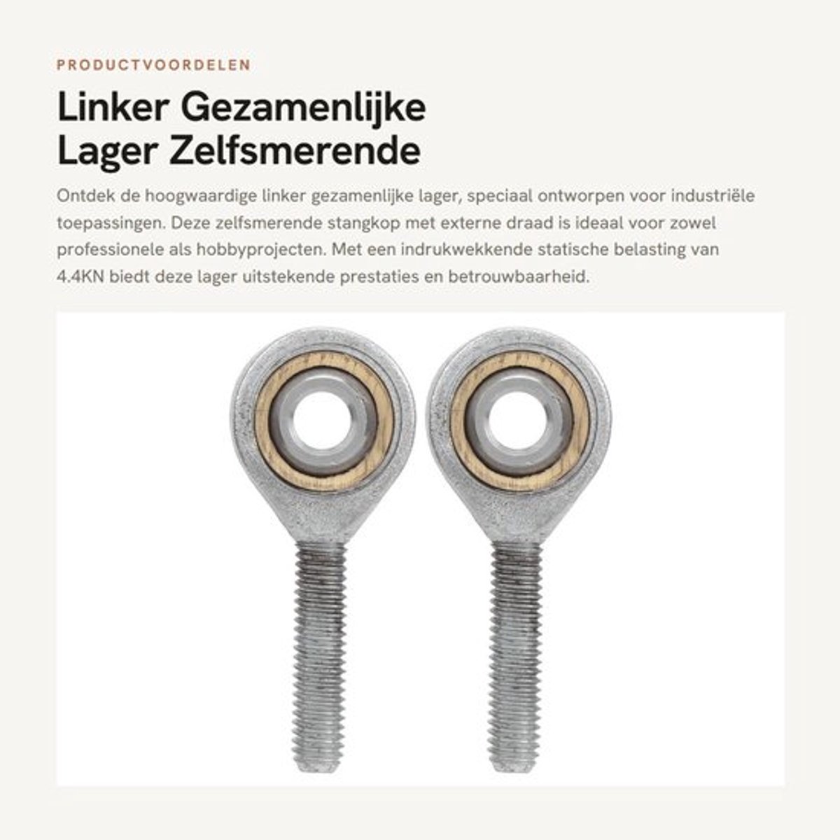 Gezamenlijke Lager 2 Stuks - Externe Draad - Zelfsmerende Stangkop - Linkerdraad SAL6T/K - 4.4KN Statische Belasting - Hoogwaardige Kwaliteit - Glijdend Lager