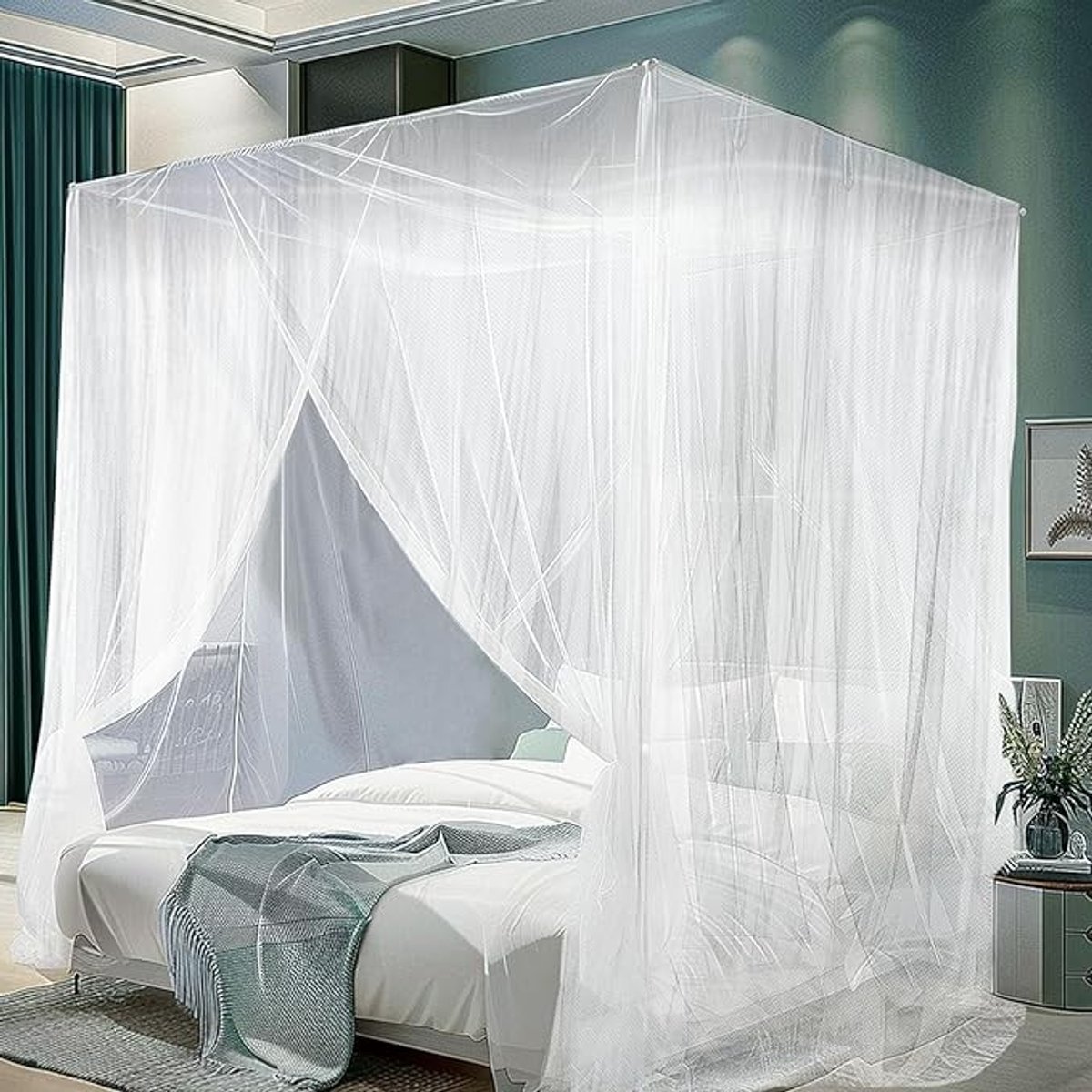 Reisklamboe 200x220x210 cm - Groot muggennet voor tweepersoonsbed