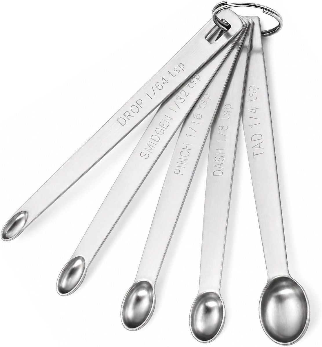 SnelShoppen - Eetlepels Roestvrij Staal Set van 5 - Mini Maatlepels met Schaalverdeling voor Specerijen - Perfect voor Keuken, Koken, Bakken, Thee en