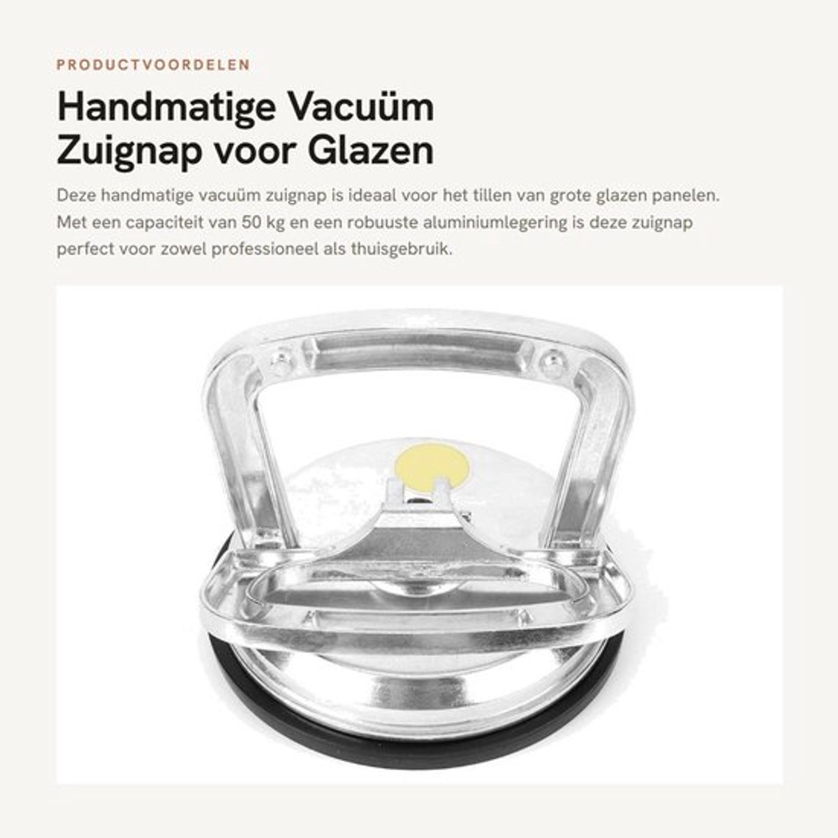 Handmatige Vacuüm Zuignap voor Glazen Hefwerkzaamheden