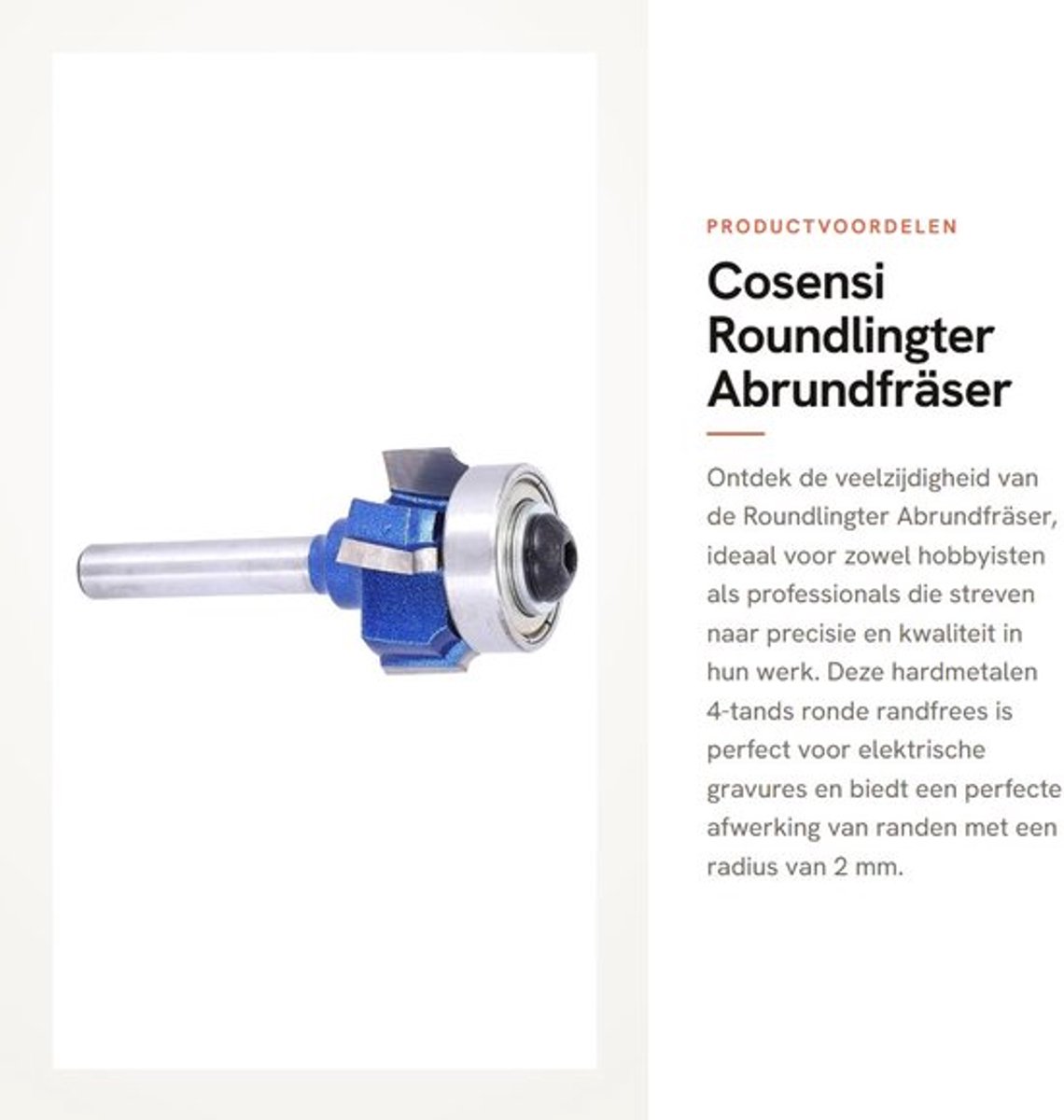 Roundlingter Abrundfräser - Hardmetalen Frees - 8 Mm Diameter - 4-tands Ronde Randfrees - Geschikt voor Elektrische Gravures - Gecementee...