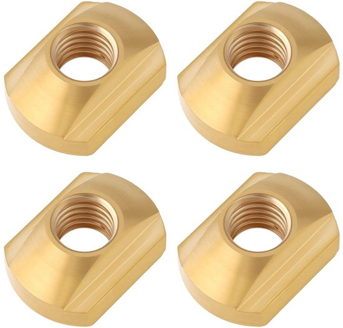 Hydrofoil Moer Set van 4 - M8 Schroefdraad - Messing Bouw - 20x8mm/20x14mm - Corrosiebestendig - Zoutwaterbestendig - Moeren