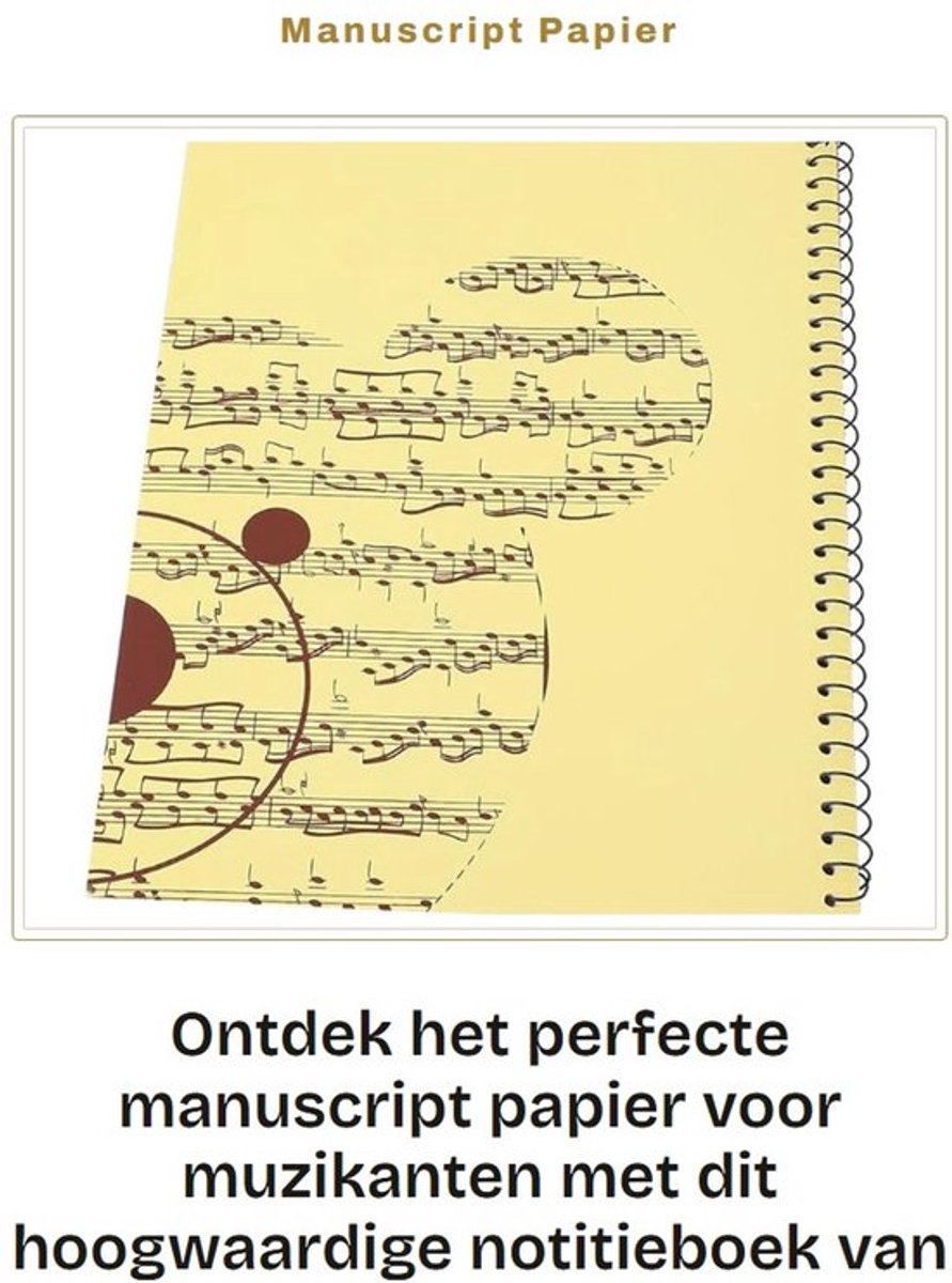 Muziekpapier 50 Pagina's - Manuscript Papier - Muziekpartituur - Lege Bladen - Schrijven - Veilig Gebruik - Notitieboek