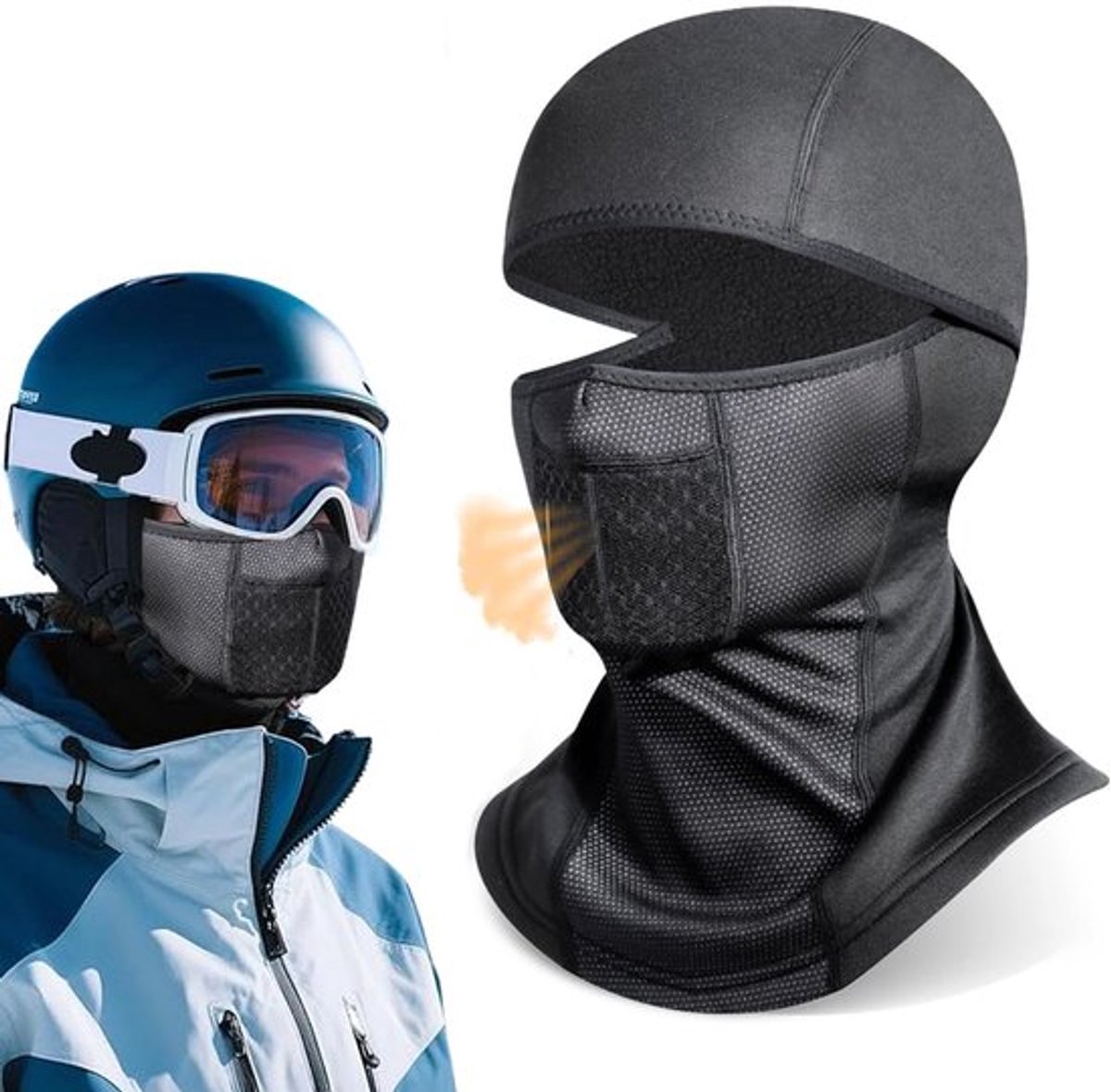 Bivakmuts Winddicht - Balaclava - Stormmasker - Skimasker - UV-bescherming - Totale Bescherming 42 x 31 cm