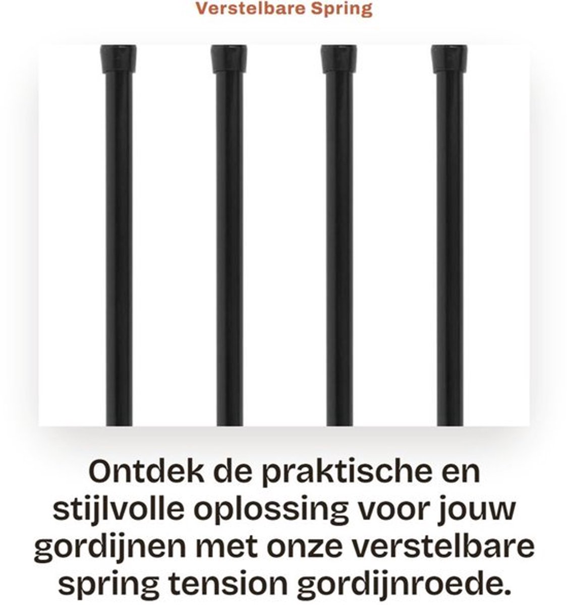 Springgordijnroede - Verstelbaar 25-40cm - Gordijnroede zonder boren - Antislip - Roestvrij staal - Duurzaam en flexibel
