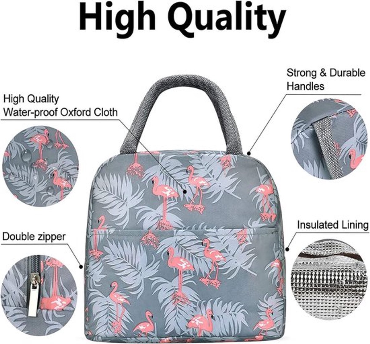 Thijox - Mini-lunchtas 6L Opvouwbare Geïsoleerde Koeltas - Flamingo - Thermotas voor School, Werk, Picknick en Camping - Compact & Handig