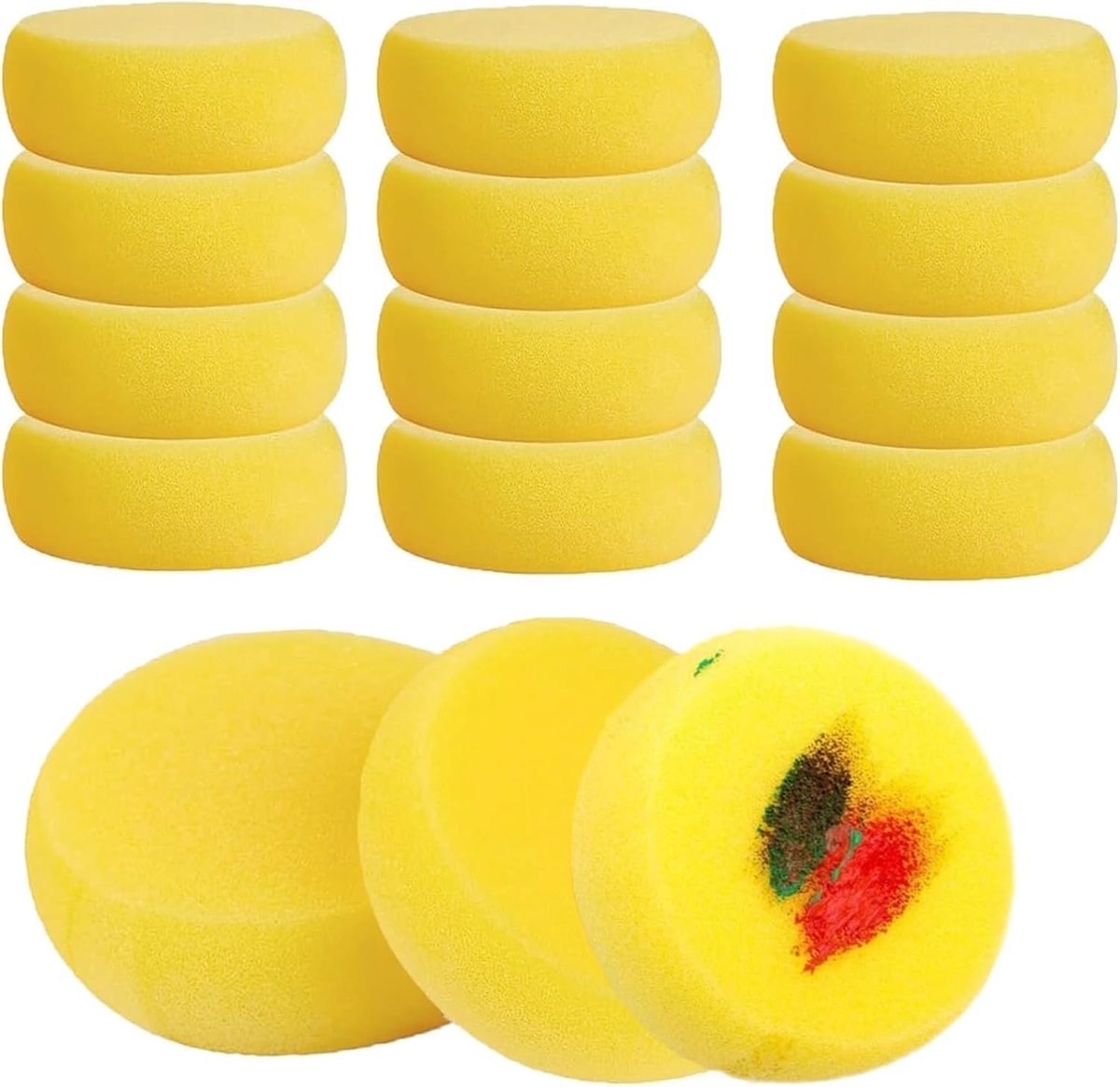 Schilderspons 30 stuks - 7,5 cm - ronde sponssenset - ideaal voor verf en gezichtsbeschildering - ShopVlot
