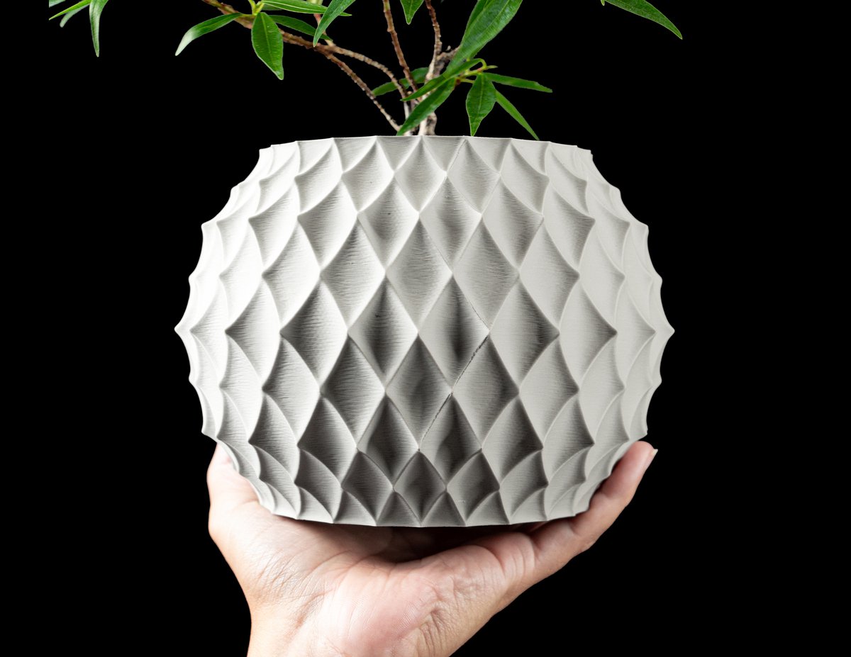 Skushy Diamond Bloempot - Moderne Designpot voor Kamerplanten - Sculpturale Plantenpot voor Woonkamer en Kantoor - Premium Woondecoratie