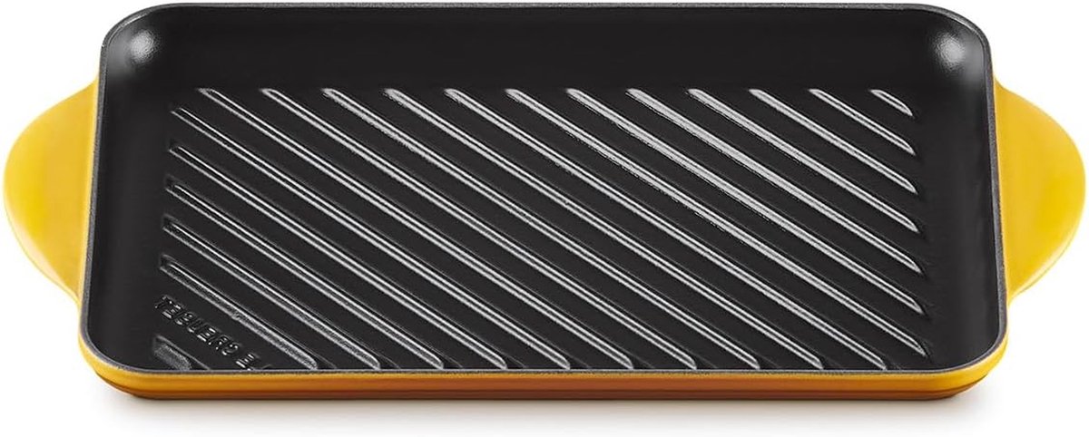 Grillplaat Rechthoekig - Gegoten Plaat - Vetarm Koken - Geribbelde Bodem - 32 cm - Nectar