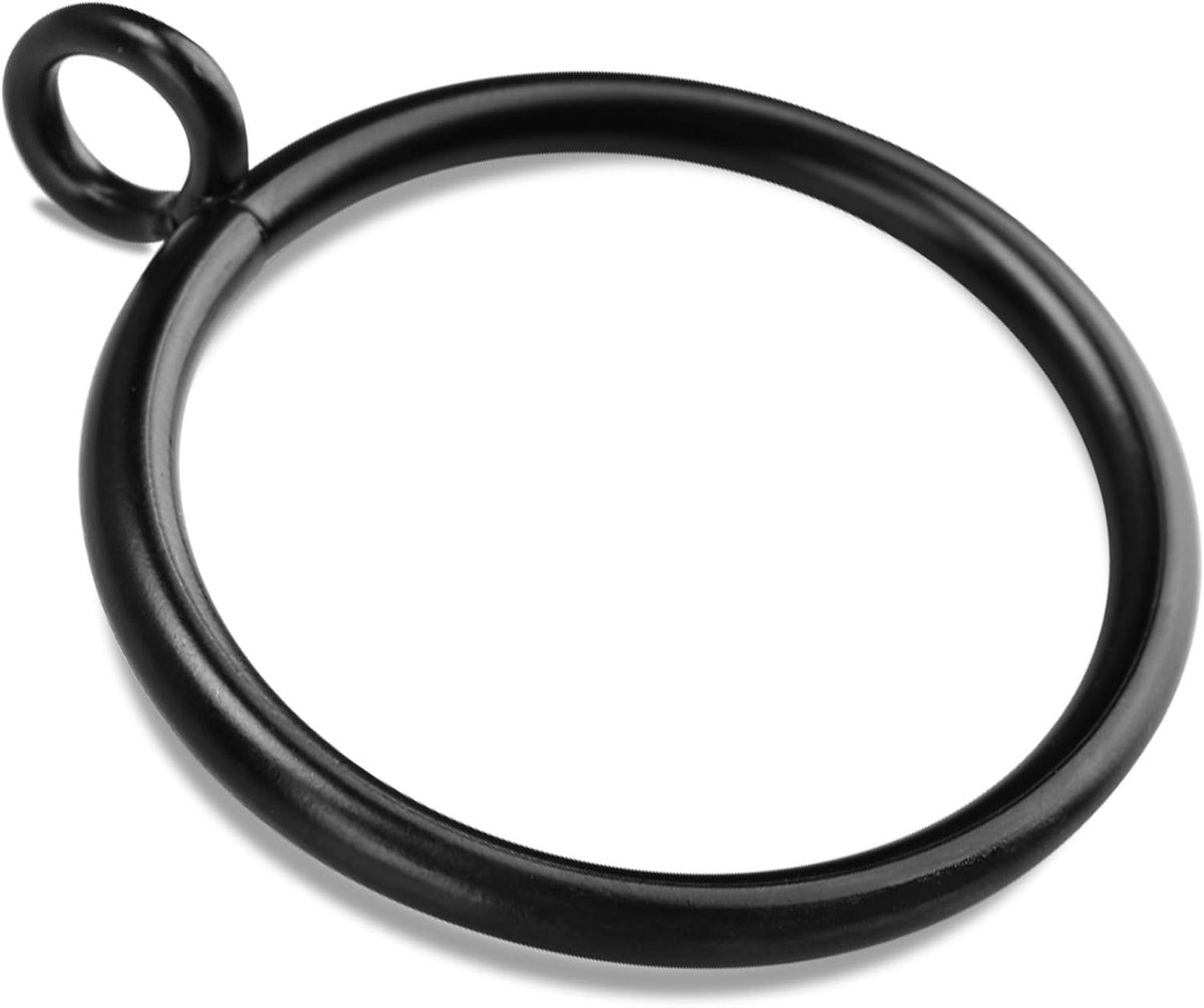 SnelShoppen - 40 Stuks Zwarte Gordijnringen met Oogje voor Gordijnroede - 3,2 cm Binnendiameter - Duurzaam en Eenvoudig te Installeren - Perfect voor