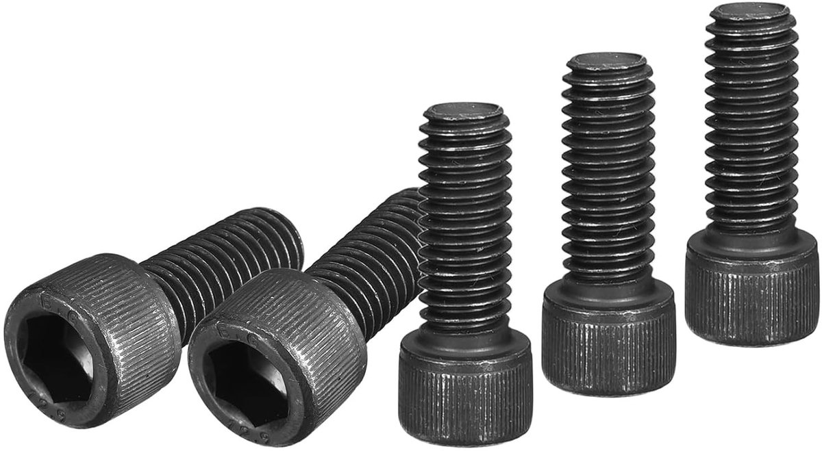 3/8-16 x 1" Hex Socket Schroeven - 10 Stuks - Volledige Draad - Voor Meubelversterkingen - Hoogwaardige 12.9 Koolstofstaal Zwart