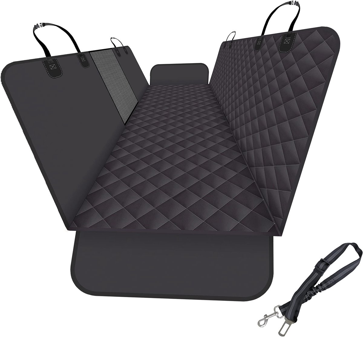 SnelShoppen - GXT Hondenautostoelhoes, Waterdichte Achterbankhoes voor Auto, Krasbestendig, Antislip, Mesh Paneel, Verbeterde Versie met Hondenriem, Z