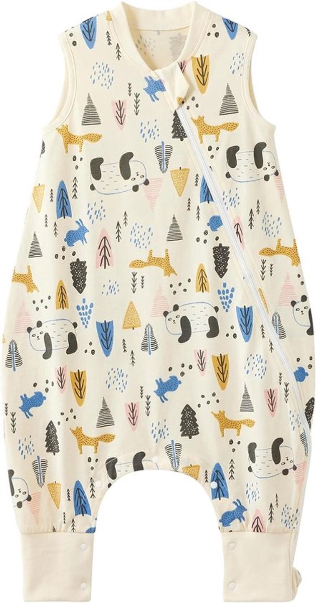 Thijox - Duomiaomiao Zomerslaapzak met Voeten voor Baby's - 100% Mousseline - Ademend en Zweetafvoerend - 0,5 TOG - Dubbele Ritssluiting - Perfect voo