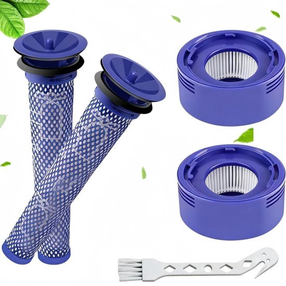 4 filters geschikt voor Dyson V8 V7 stofzuigers, 2 achterfilters en 2 voorfilters, vervangingsset voor filteraccessoires