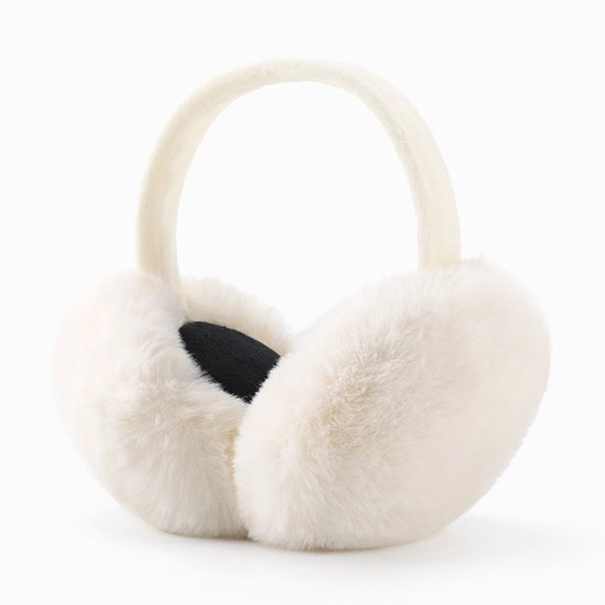 Winterwarme, opvouwbare, schattige oorkappen voor dames, die de oren beschermen, beige