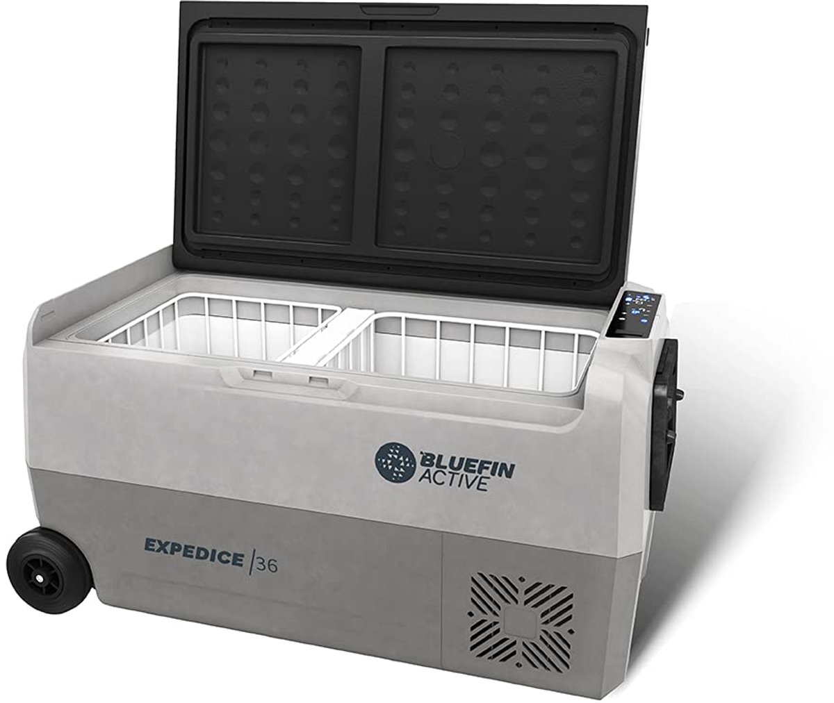 SnelShoppen - Bluefin Active Expedice 36L Draagbare Koelbox met Geavanceerde Koel- en Vriestechnologie, Dubbele Compartimenten, Energiebesparend, Smar