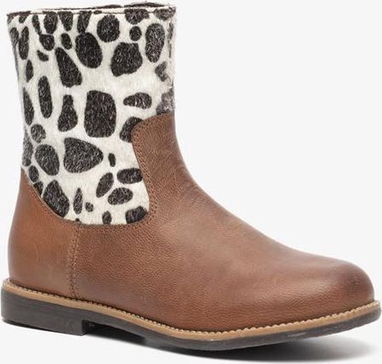 | Hush Puppies leren meisjes leopard enkellaarsjes Leren laarzen van Hush Puppies voor meisjes