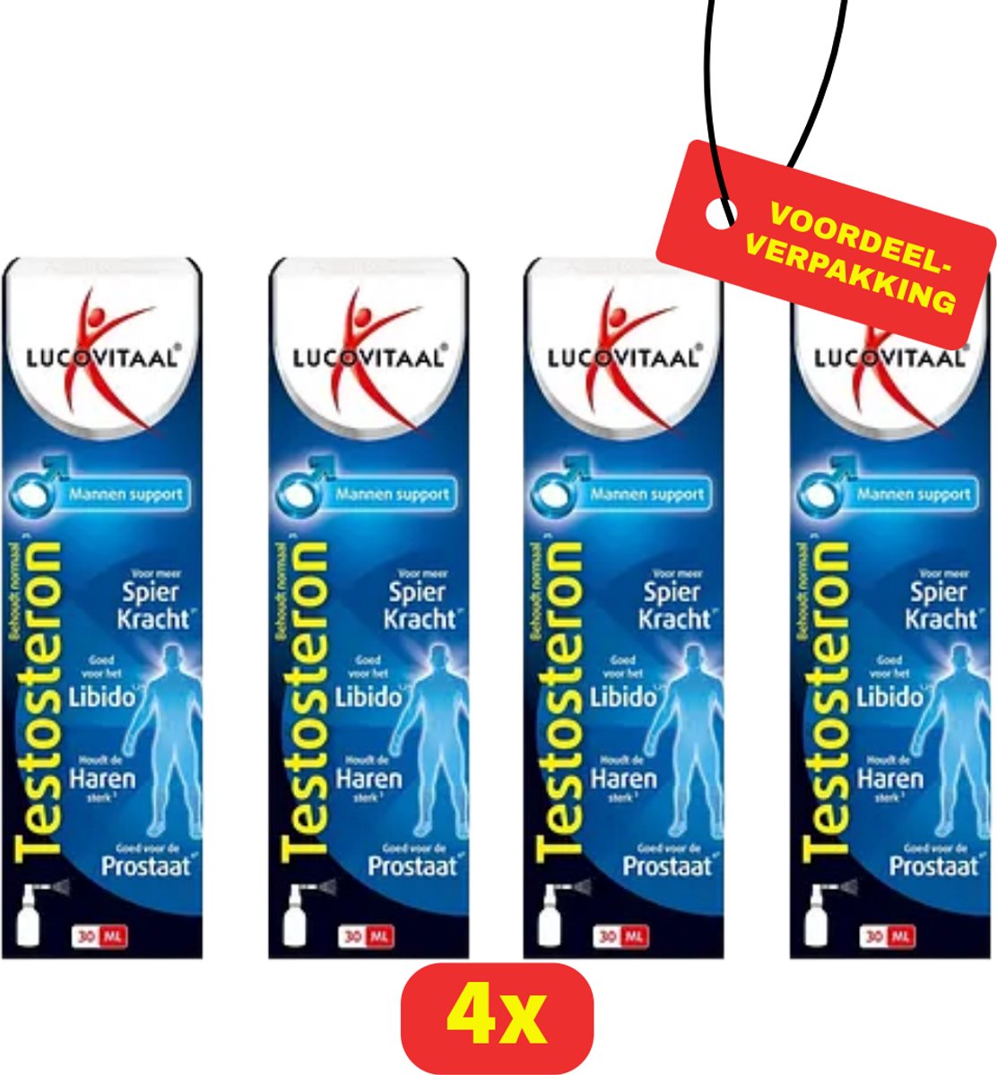 Lucovitaal - Testosteron Man Spray - 4x 30ML - Voordeelverpakking!