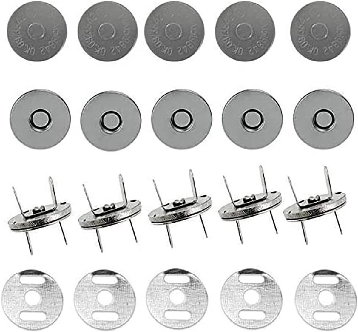 30 Stuks Magnetische Drukknopen voor Tassen, Kleding en Leer - Ideaal voor Naai- en Knutselprojecten