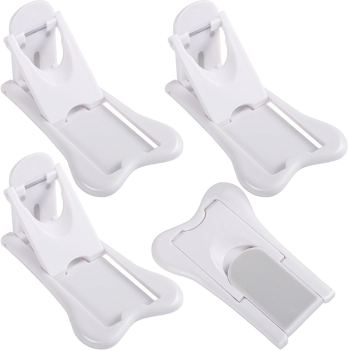 Set van 4 Zelfklevende Deurbalken voor Kindveiligheid, Ideaal voor Ramen en Kasten, Wit